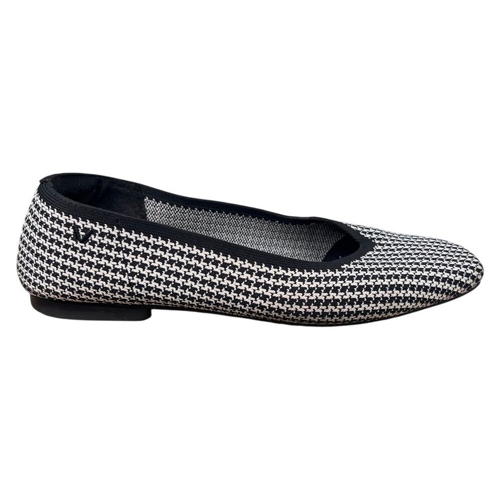 Vivaia Women’s Margot 2.0 Black Houndstooth Square Toe Flat Size 42 US 10.5